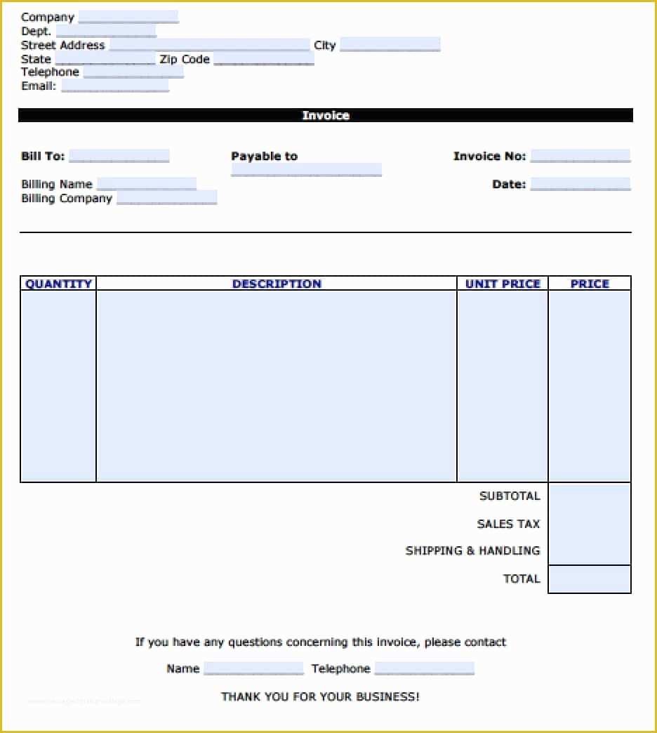 Free Billing Template Of Free Personal Invoice Template Excel Pdf