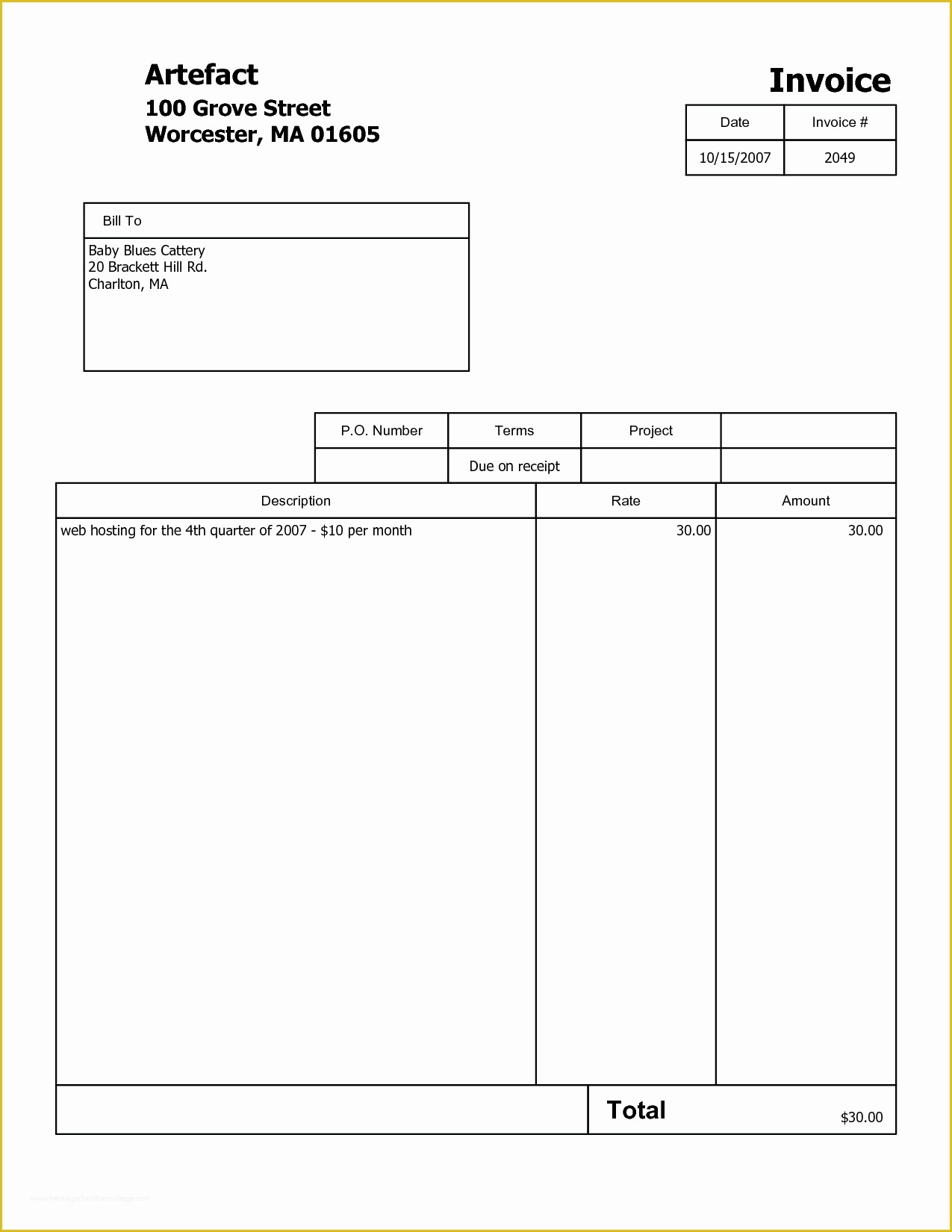 Free Billing Template Of Invoice Template Pdf