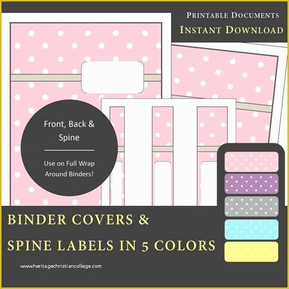 Free Binder Cover and Spine Templates Of Printable Binder Covers & Spine Label Inserts Polka Dot