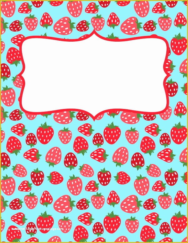 Free Binder Cover Templates Of Free Printable Strawberry Binder Cover Template Download