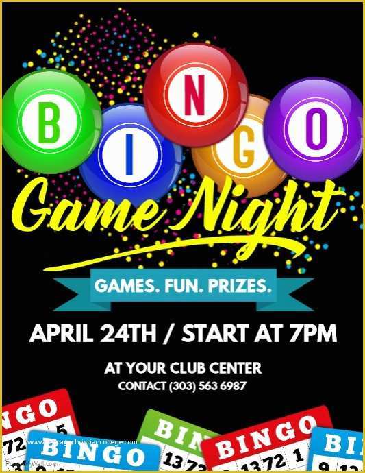 Free Bingo Night Flyer Template Of Bingo Game Night Flyer Template