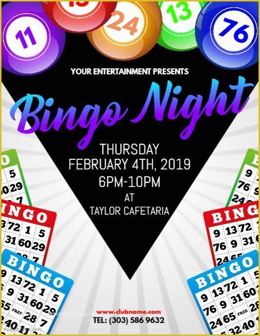 Free Bingo Night Flyer Template Of Bingo Night Flyer Template