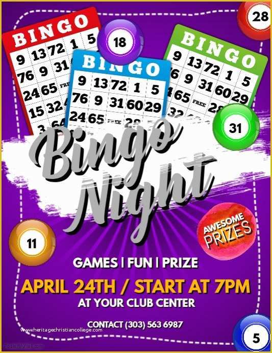 Free Bingo Night Flyer Template Of Bingo Night Flyer Template