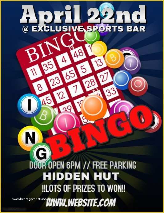Free Bingo Night Flyer Template Of Bingo Night Template