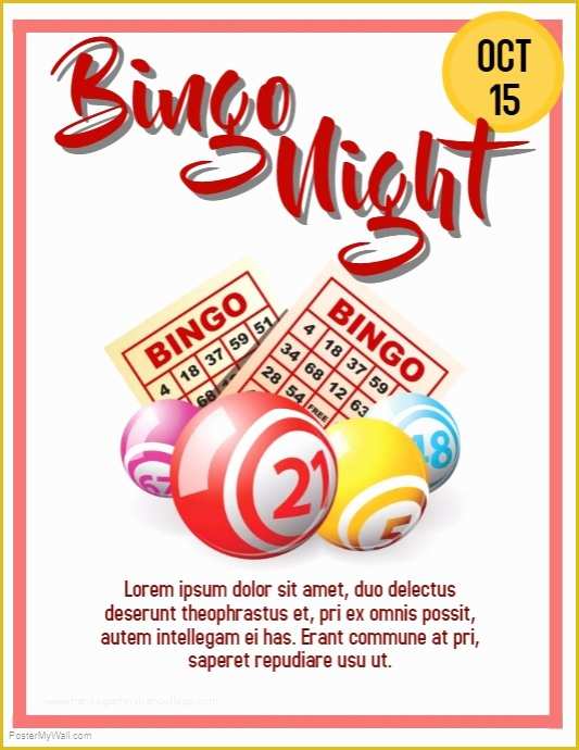 Free Bingo Night Flyer Template Of Copy Of Bingo Night Flyer