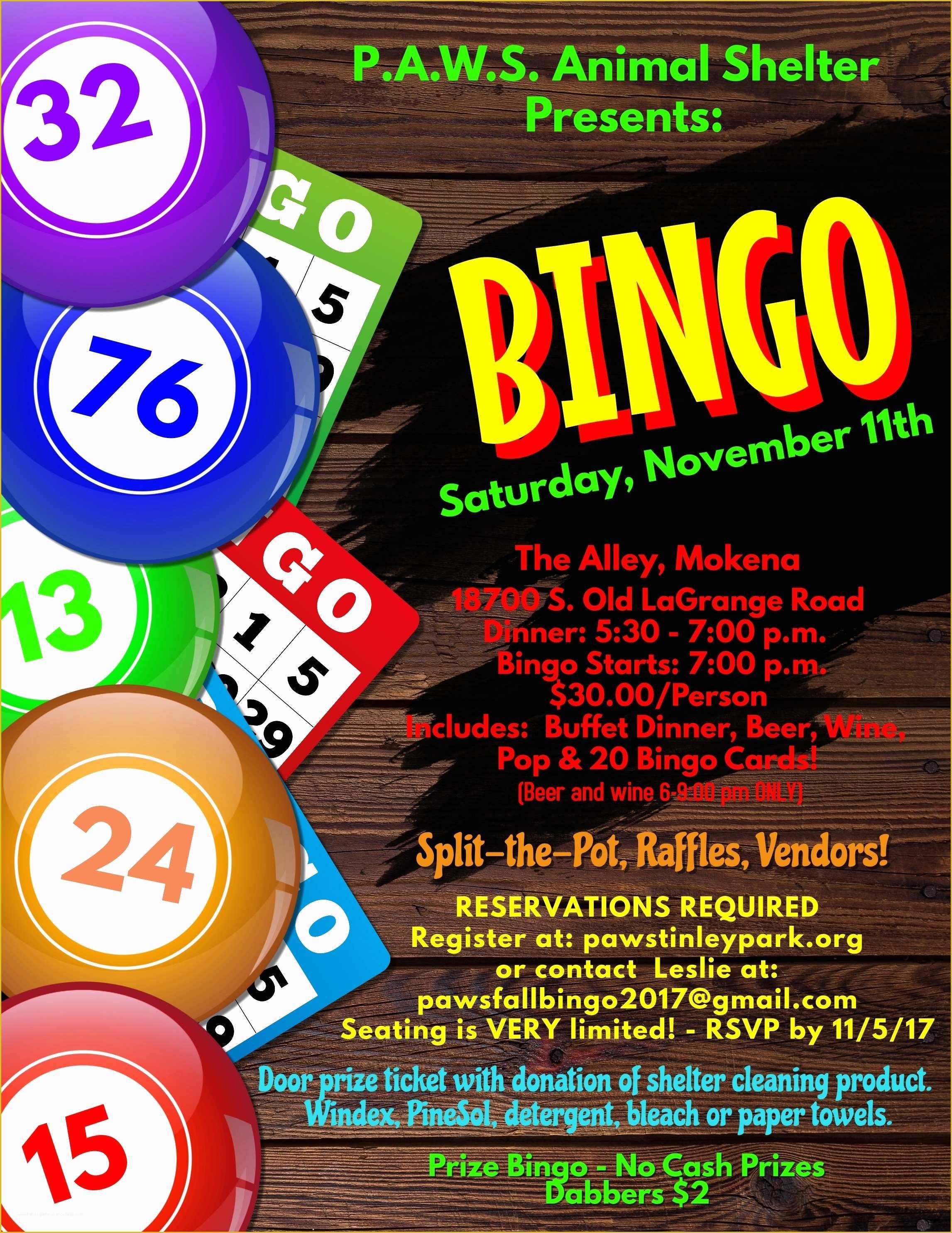 Free Bingo Night Flyer Template Of Home P A W S