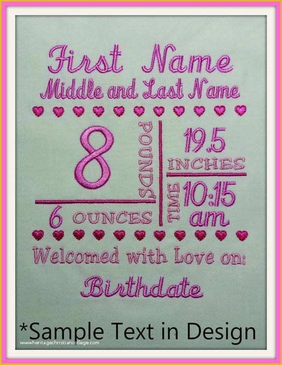 Free Birth Announcement Template Of Best 20 Machine Embroidery Ideas On Pinterest