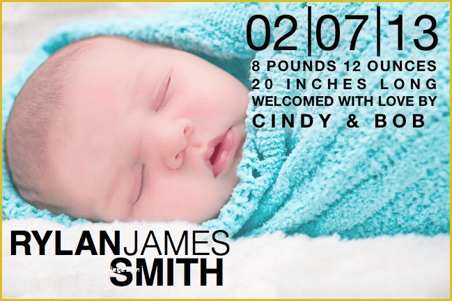 Free Birth Announcement Template Of Birth Announcement Template with Block Text