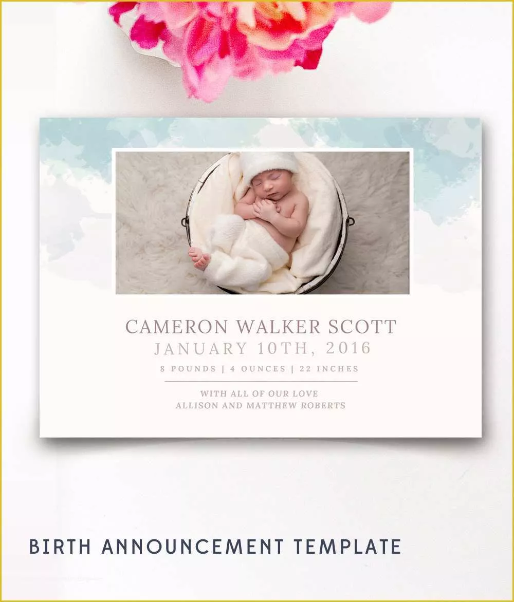 Free Birth Announcement Template Of Boy Birth Announcement Template Editable Psd Template Modern