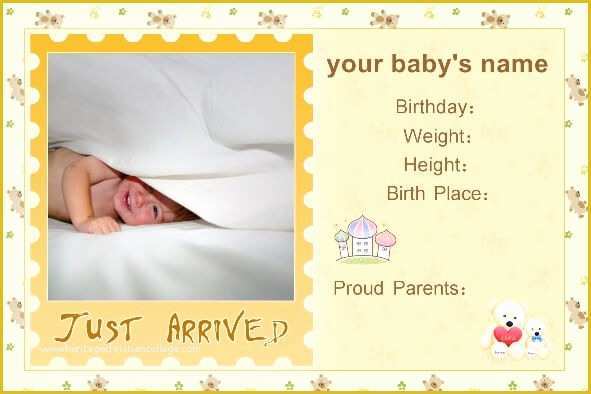 Free Birth Announcement Template Of Free Baby Birth Announcement Templates