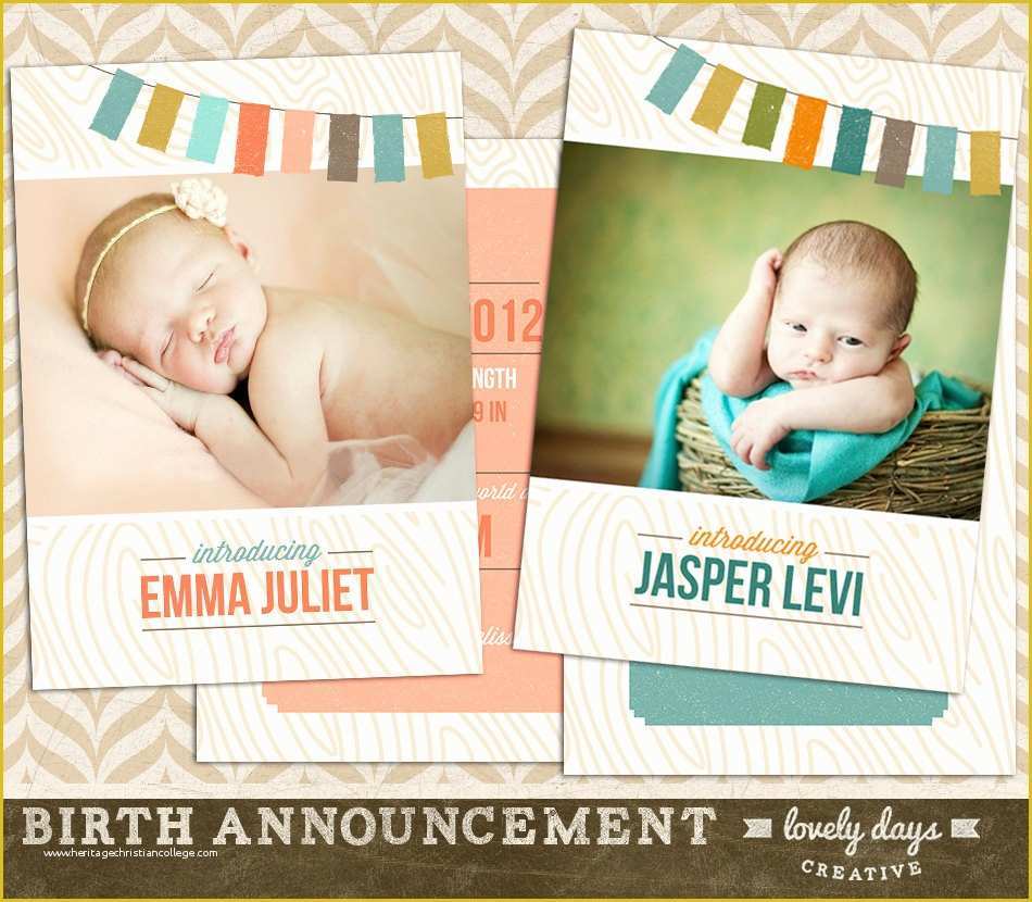 Free Birth Announcement Template Of Girl and Boy Birth Announcements Template for Graphers