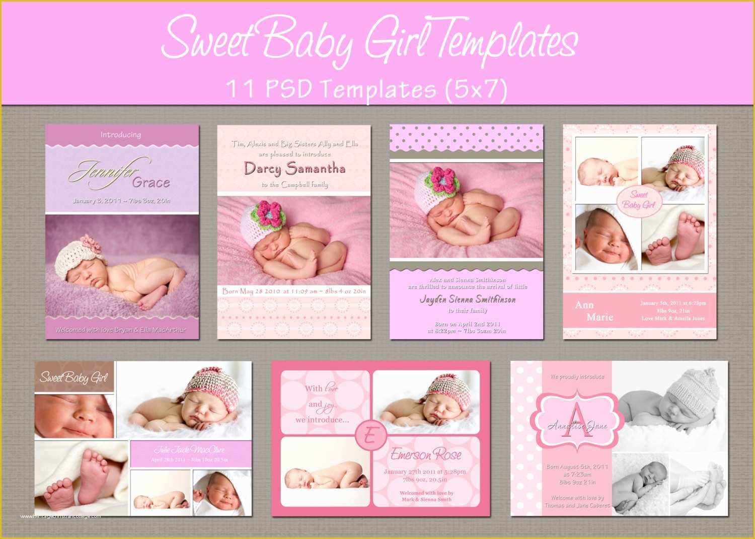 Free Birth Announcement Template Of Instant Download Birth Announcement by Whimsicalcreationspc