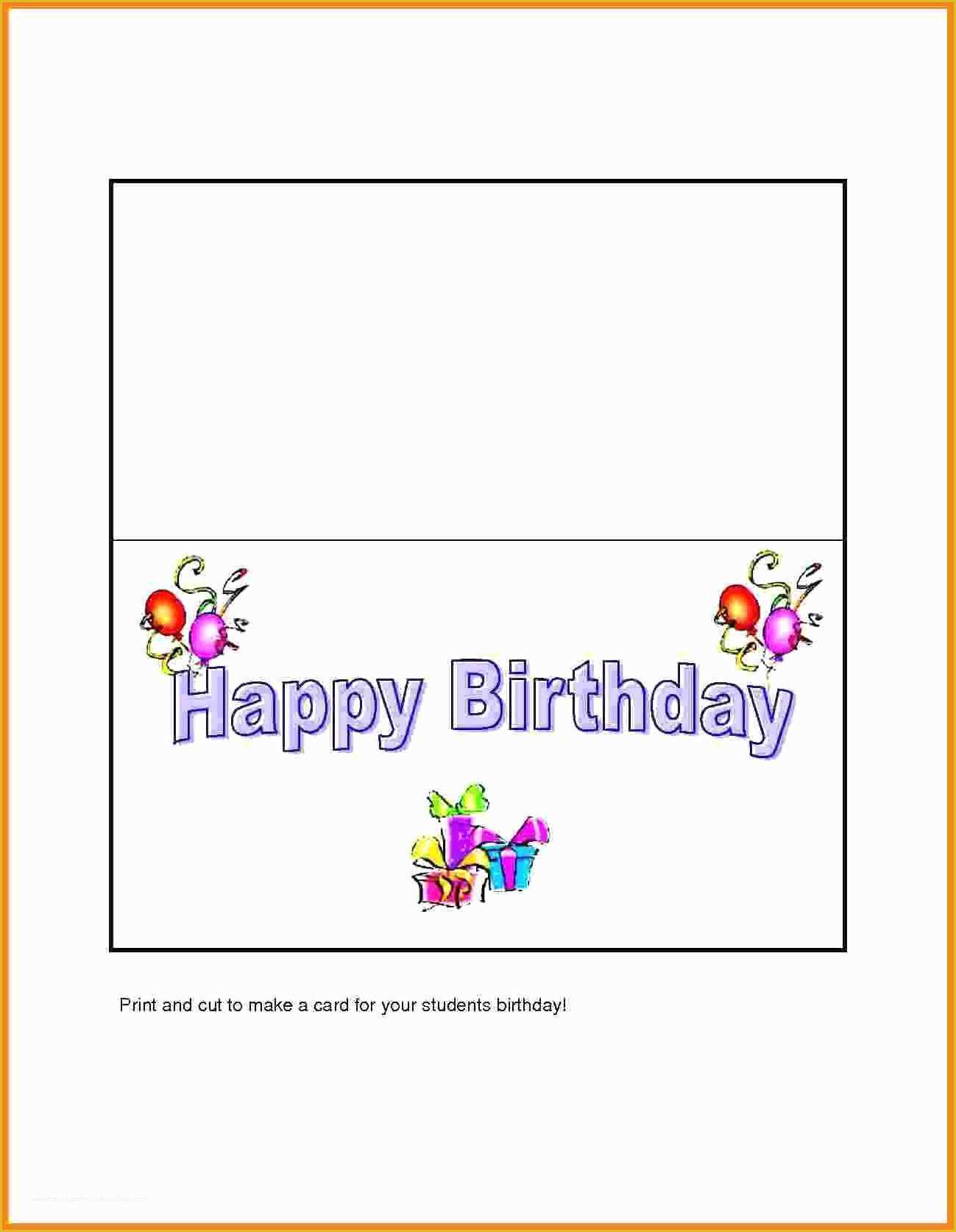 Free Birthday Card Templates for Word Of Microsoft Word Birthday Card Template Lovely Half Fold