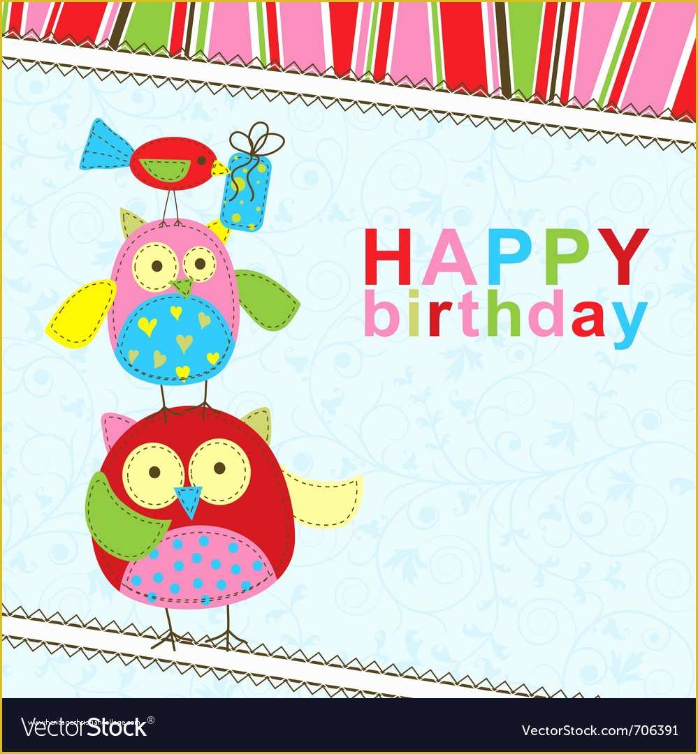 Free Birthday Card Templates for Word Of Template Birthday Greeting Card Royalty Free Vector Image