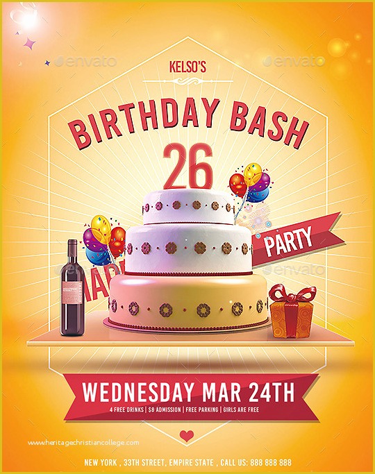 Free Birthday Flyer Templates Of 20 Beautifully Designed Psd Birthday Party Flyer Templates