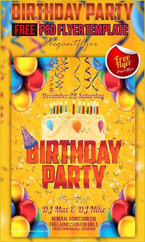 Free Birthday Flyer Templates Of 90 Awesome Free Psd Flyer Templates