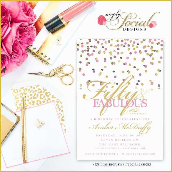 Free Birthday Invitation Templates for Adults Of 14 50th Birthday Invitations Free Psd Ai Vector Eps