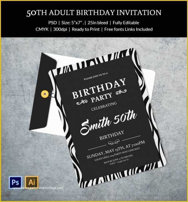 Free Birthday Invitation Templates for Adults Of Birthday Invitation Template 32 Free Word Pdf Psd Ai