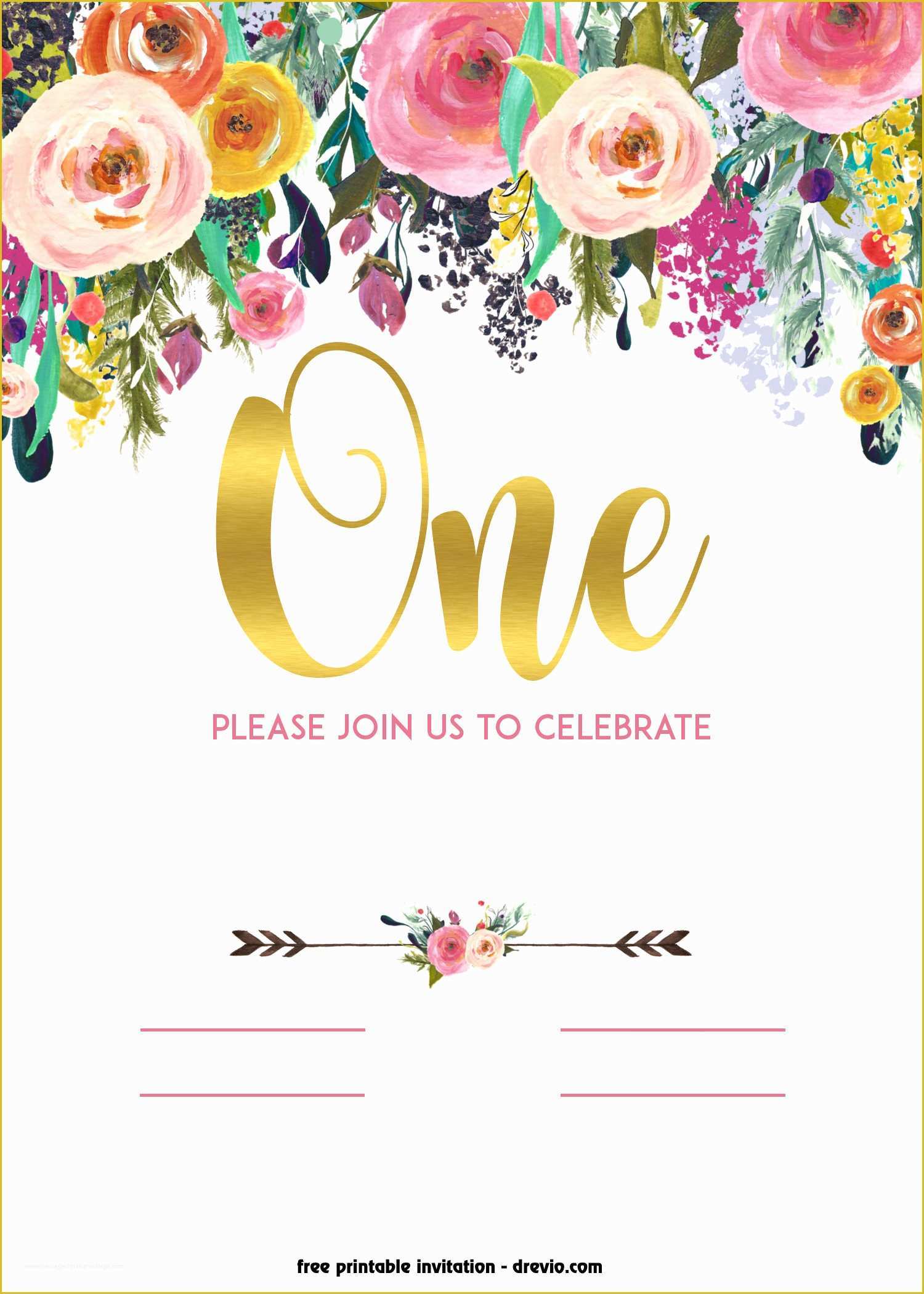 Free Birthday Invitations Templates to Print Of Free Printable 1st Birthday Invitation – Vintage Style