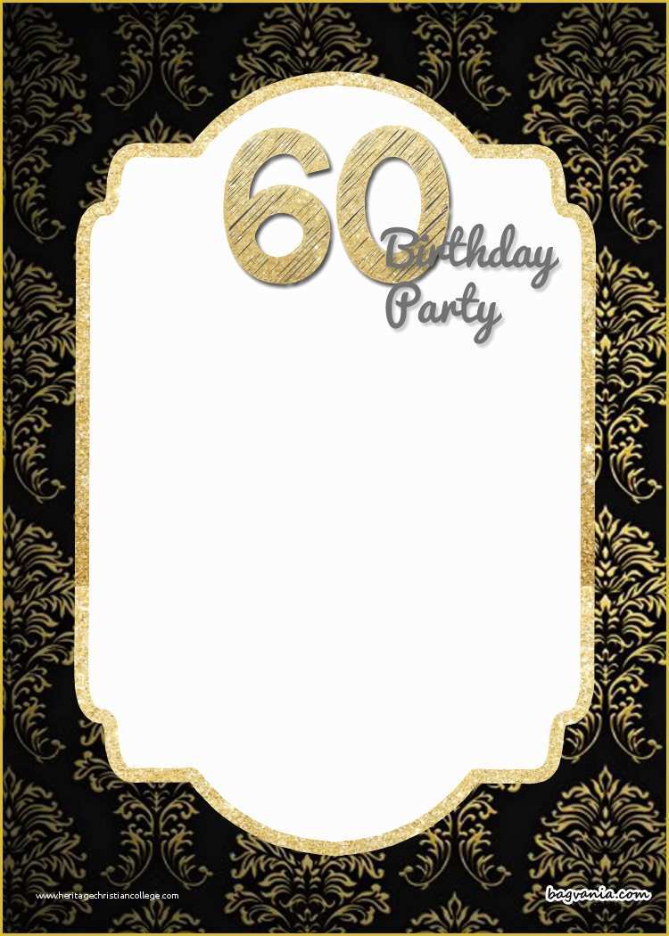 Free Birthday Invitations Templates to Print Of Free Printable 60th Birthday Invitation Templates