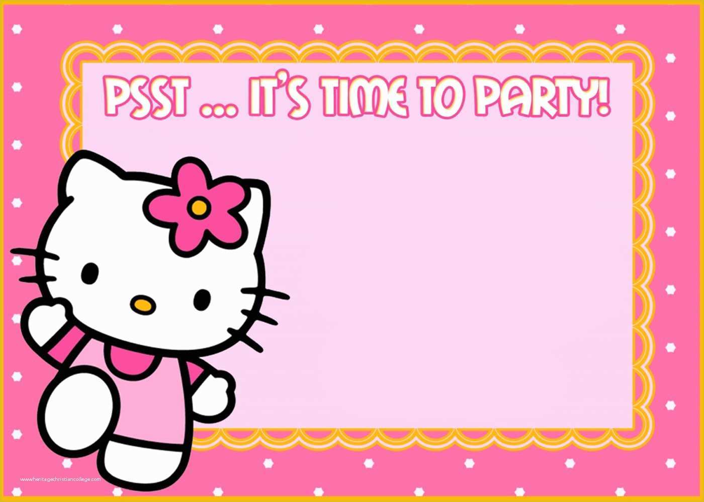 Free Birthday Invitations Templates to Print Of Hello Kitty Free Printable Invitation Templates