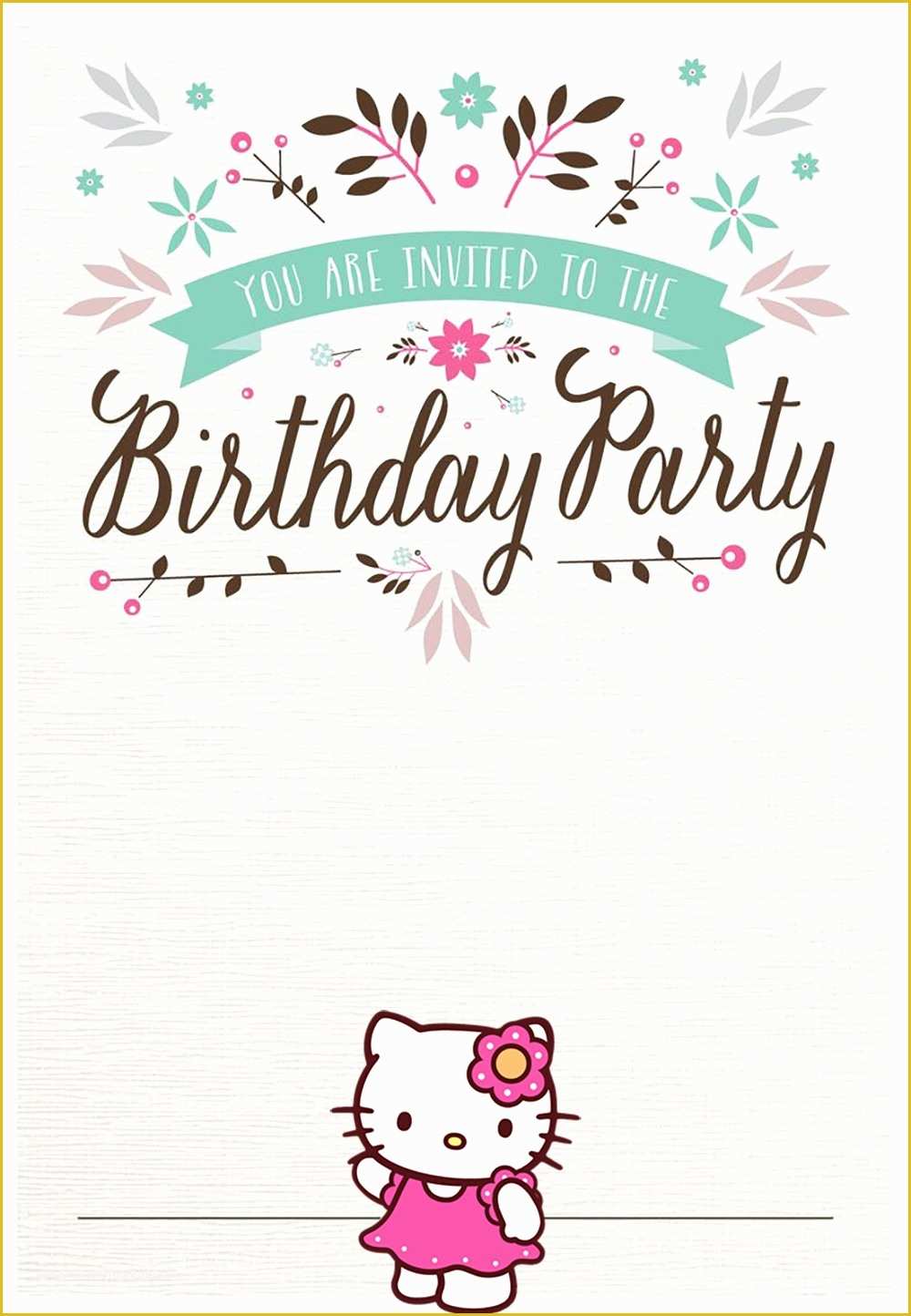 Free Birthday Invitations Templates to Print Of Hello Kitty Free Printable Invitation Templates