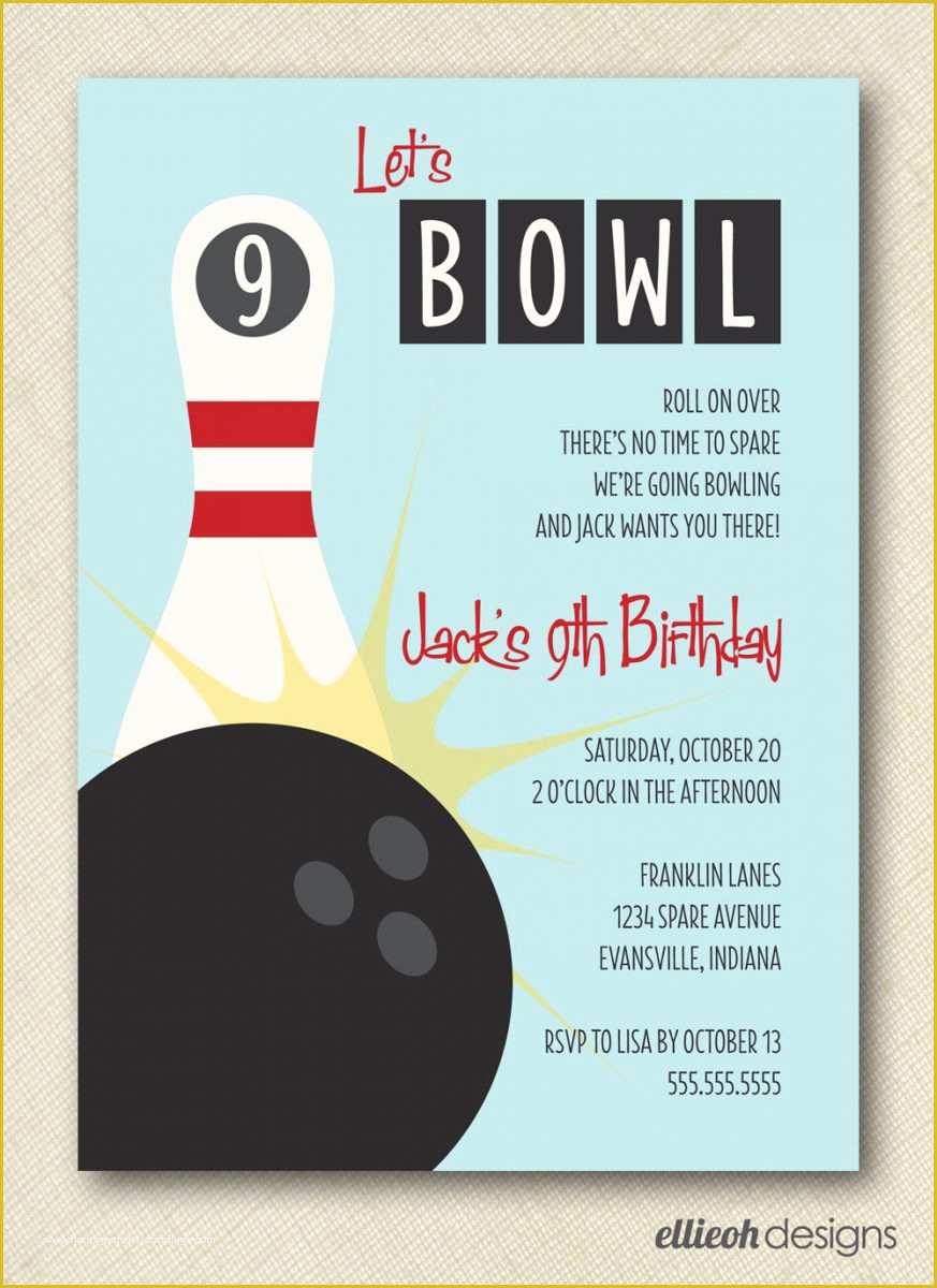 Free Birthday Party Invitation Templates Of Bowling Birthday Party Invitations Free Templates