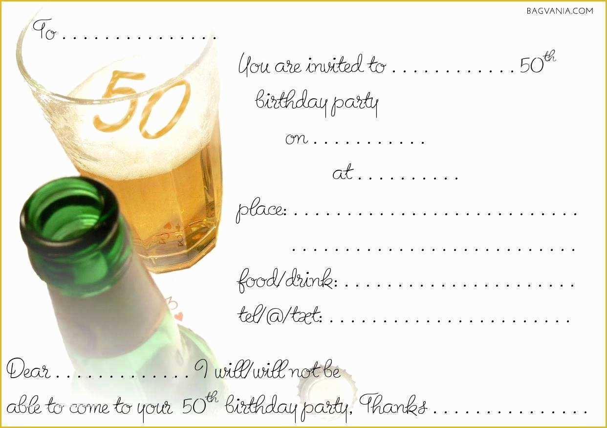 Free Birthday Party Invitation Templates Of Free 50th Birthday Party Invitations Wording – Bagvania
