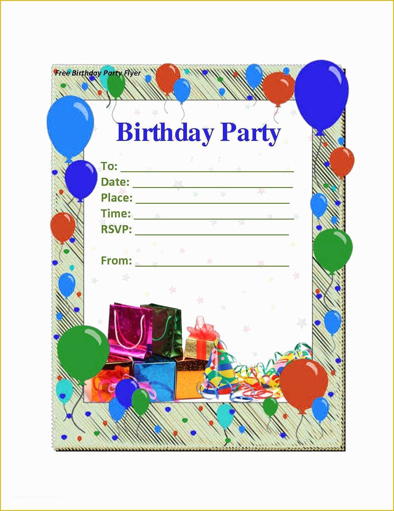 Free Birthday Party Invitation Templates Of Free Birthday Party Invitation Templates