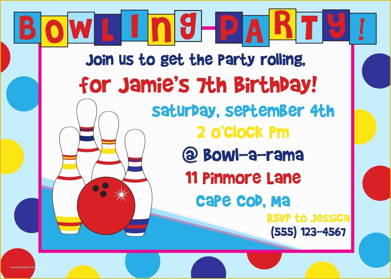 Free Birthday Party Invitation Templates Of Free Bowling Birthday Party Invitations Print