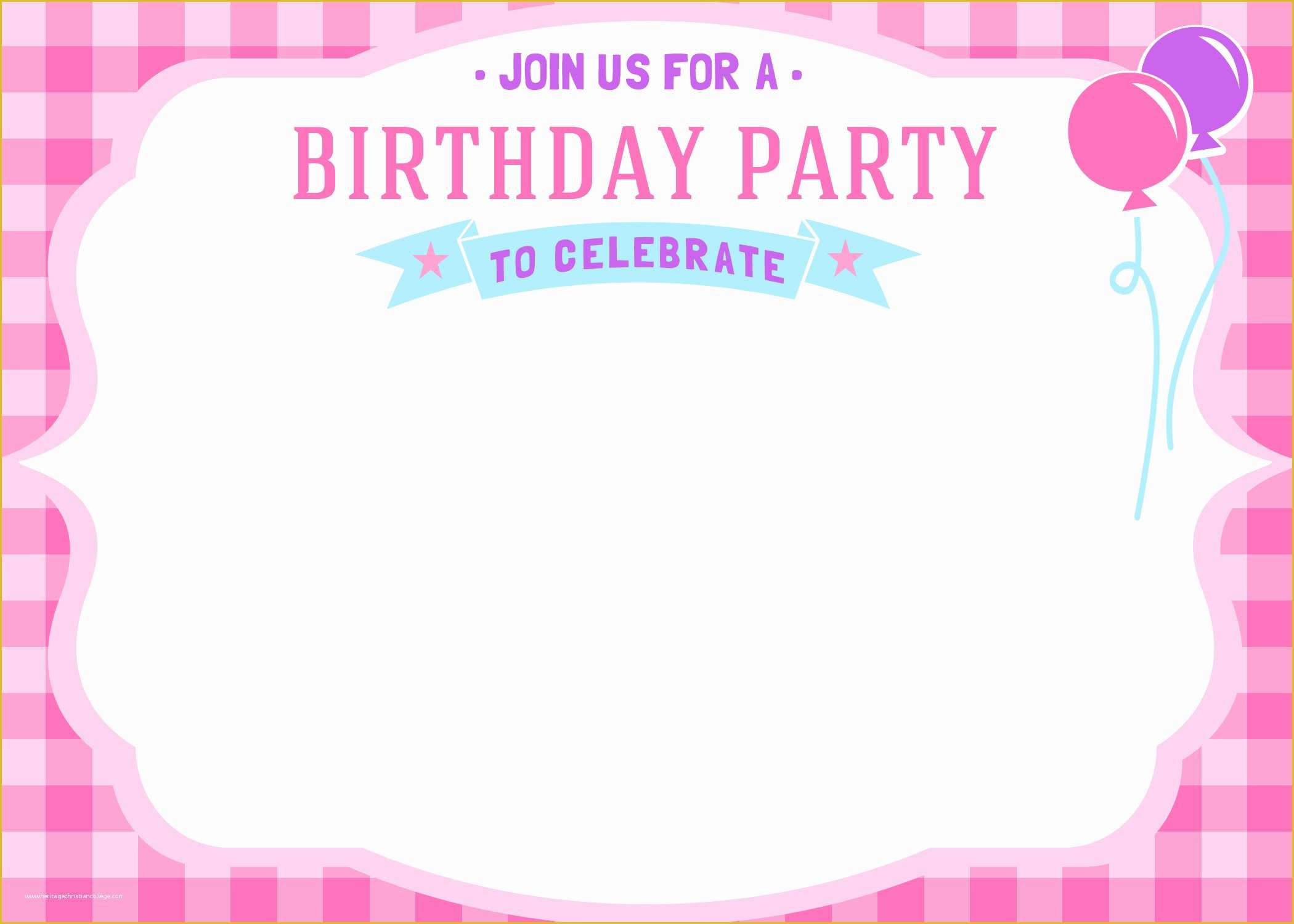 Free Birthday Party Invitation Templates Of Free Printable Girls Birthday Invitations – Free Printable