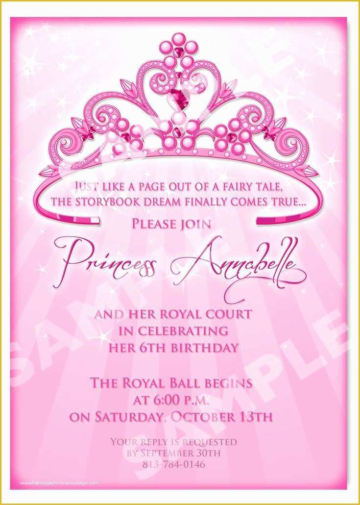 Free Birthday Party Invitation Templates Of Free Printable Princess Birthday Invitation Templates