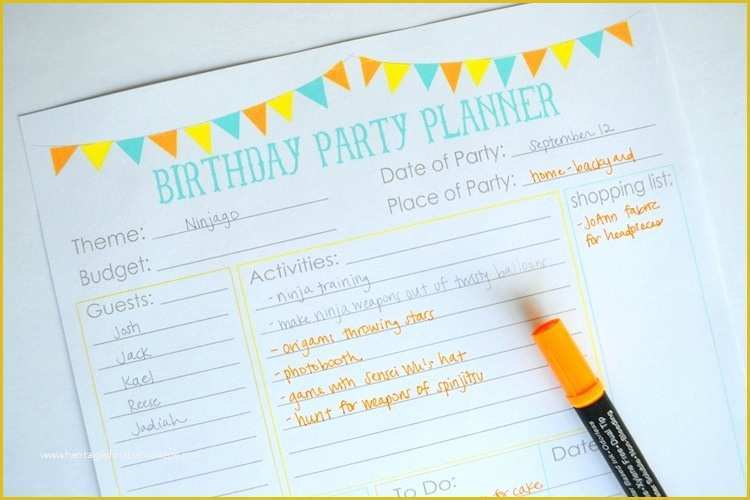 Free Birthday Party Planning Templates Of 11 Free Printable Party Planner Checklists – Tip Junkie