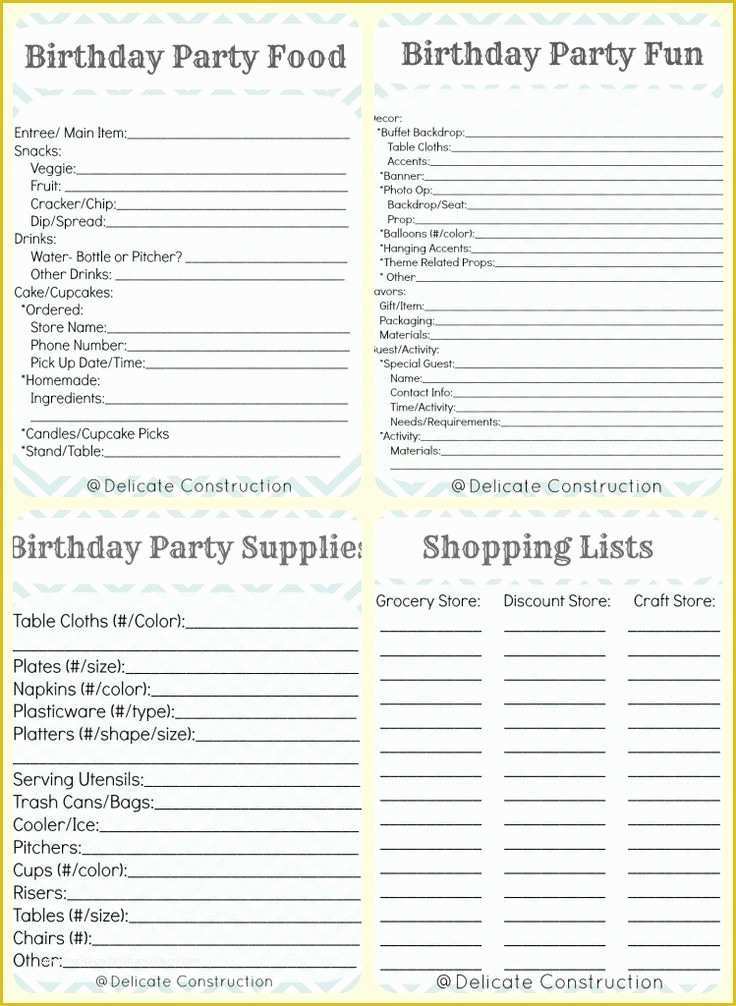 Free Birthday Party Planning Templates Of 25 Best Ideas About Party Planning Printable On Pinterest