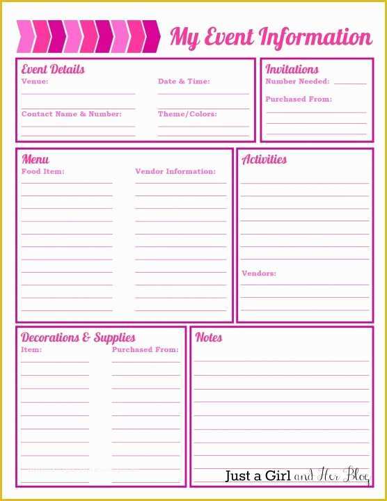 Free Birthday Party Planning Templates Of 7 Best Of Party Planner Template Printable Party
