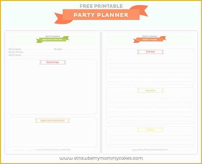 Free Birthday Party Planning Templates Of Free Party Planner Printable Printable Crush