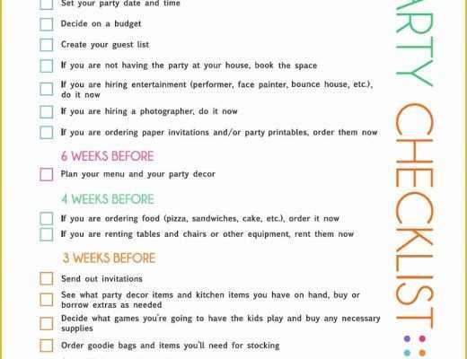 Free Birthday Party Planning Templates Of Free Printable Kids Party Planning Checklist