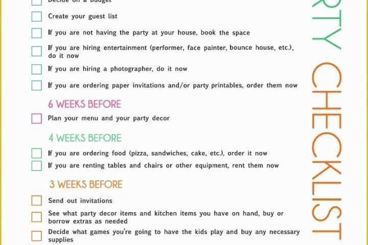 Free Birthday Party Planning Templates Of Free Printable Kids Party Planning Checklist