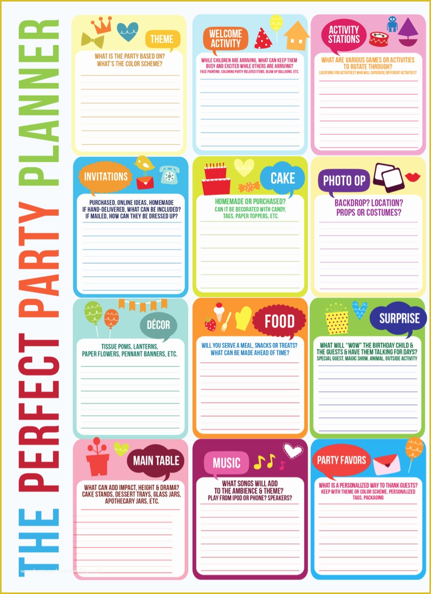 Free Birthday Party Planning Templates Of Kara S Party Ideas Master Party Planning Template