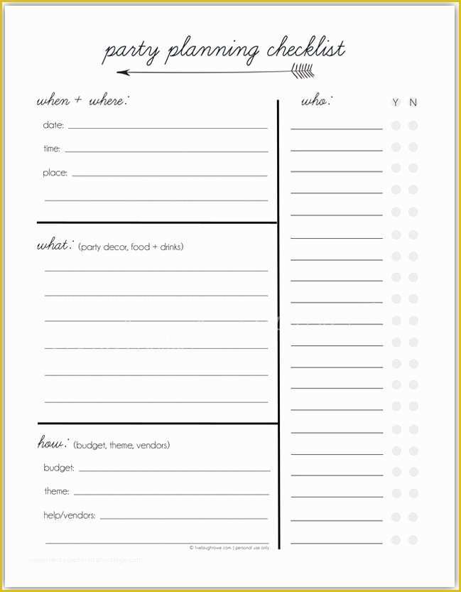 Free Birthday Party Planning Templates Of Party Planning Tips & Printable Checklist Live Laugh Rowe