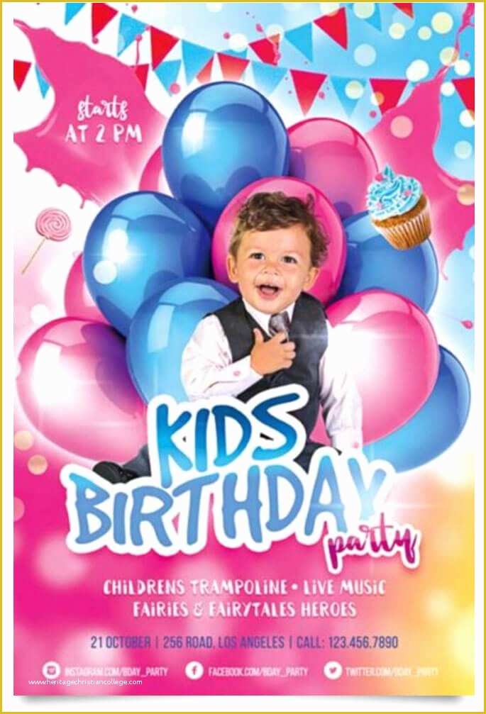 Free Birthday Templates Photoshop Of 15 Free Birthday Party Flyer Templates Tech Trainee