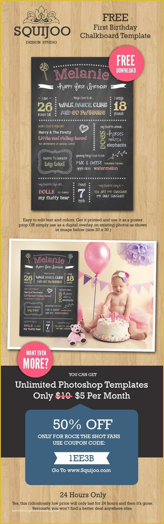 Free Birthday Templates Photoshop Of Free Chalk Board Template for Shop