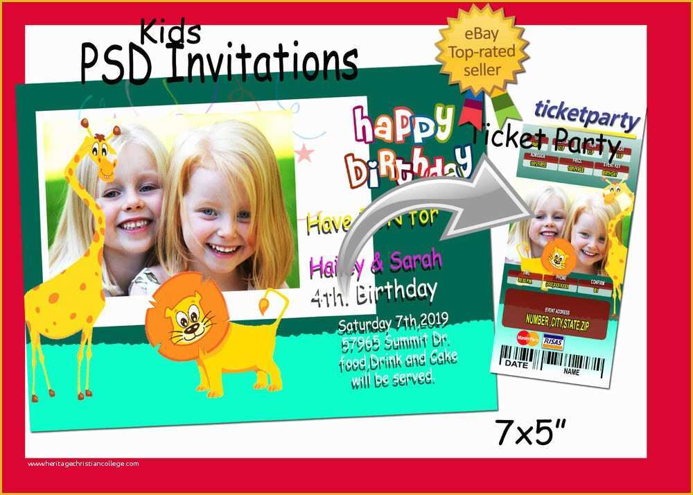 Free Birthday Templates Photoshop Of Shop Templates Psd for Birthday Invitations & Ticket