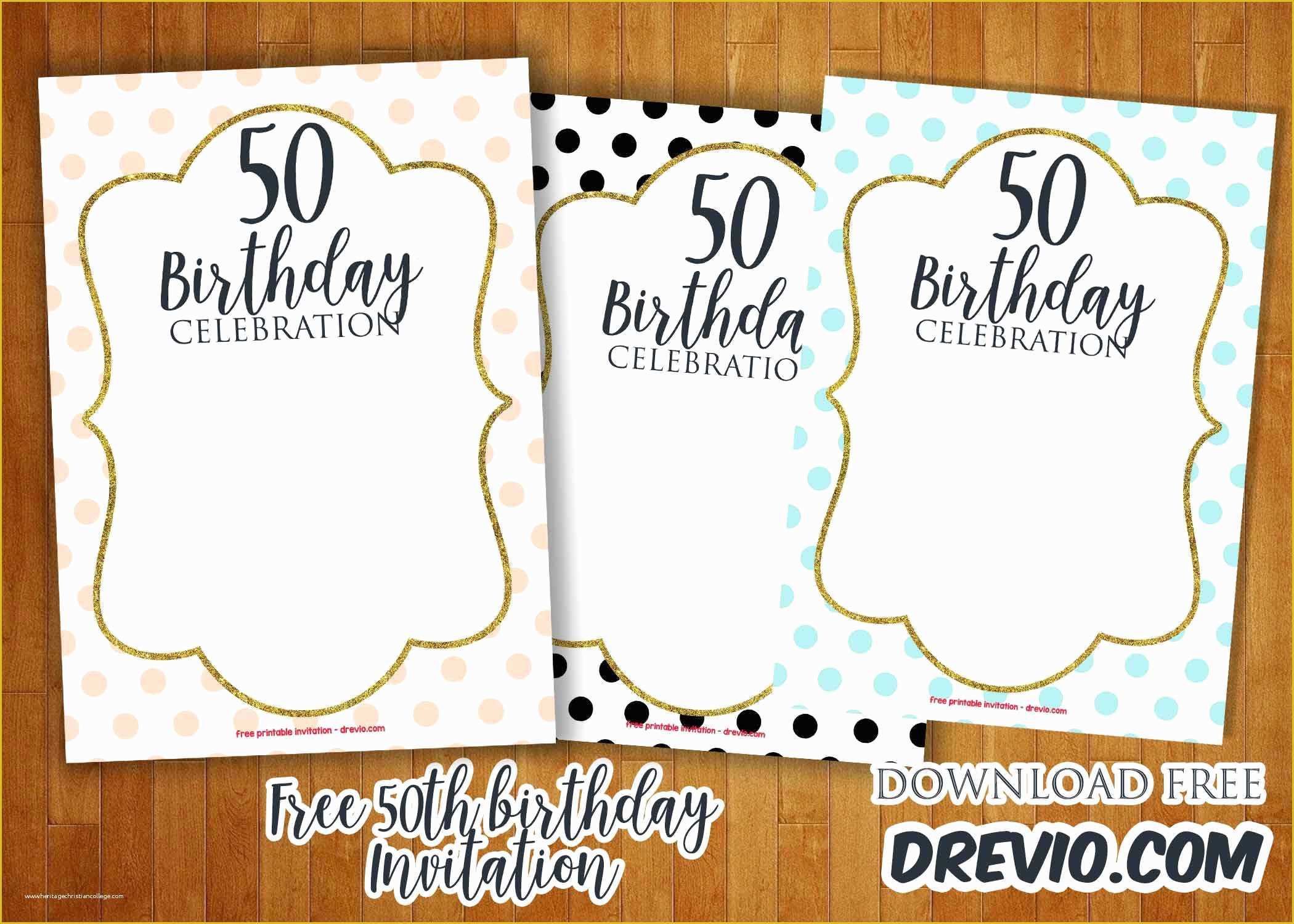 Free Birthday Templates with Photo Of 50th Birthday Invitations Line