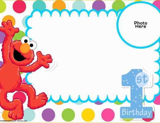 Free Birthday Templates with Photo Of Free Sesame Street 1st Birthday Invitation Template