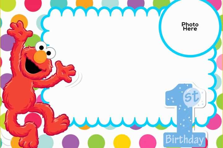 Free Birthday Templates with Photo Of Free Sesame Street 1st Birthday Invitation Template