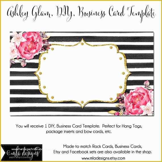 Free Blank Business Card Templates Of Dyi Blank Business Card Template ashley Glam Made to Match