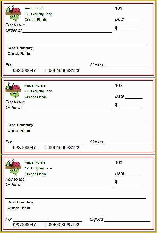 Free Blank Business Check Template Of Blank Checks Template Printable Play Checks for Kids