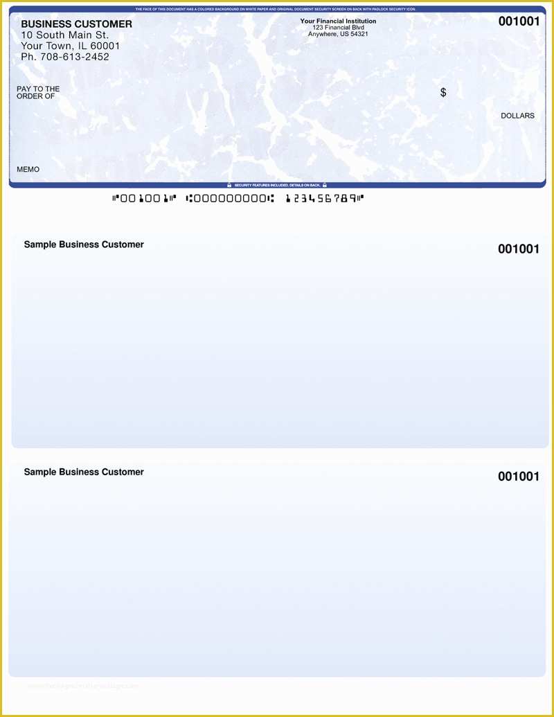 Free Blank Business Check Template Of Blue Marble top Laser Checks