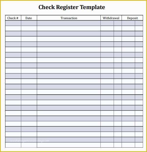 Free Blank Business Check Template Of Check Register 9 Download Free Documents In Pdf